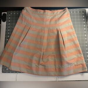 Anthropologie Grey & Pink Stripe Sweet. Life Skirt